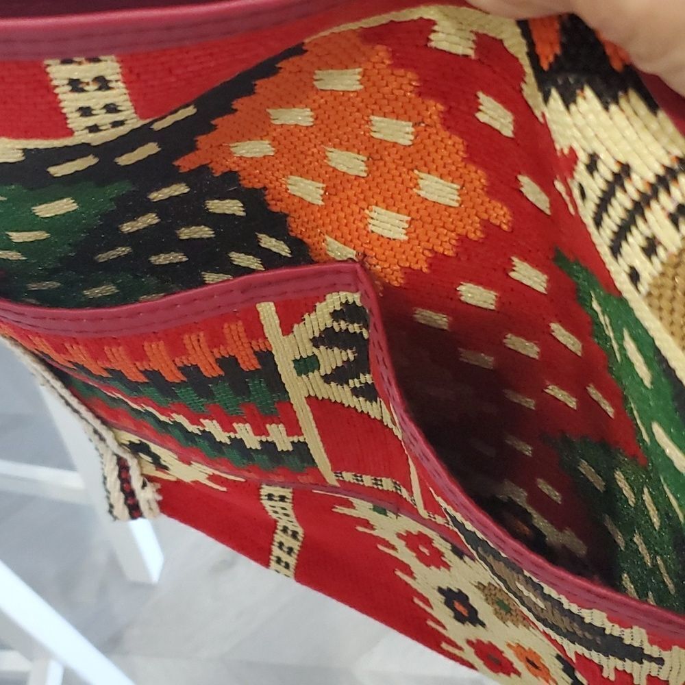 New Boho Aztec Southwestern Ethnic Weave Colorful Multicolor Large Shoulder Bag - Picture 9 of 10